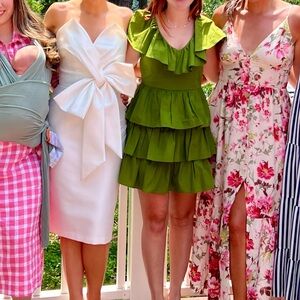 A New Day Olive Green Tiered Dress